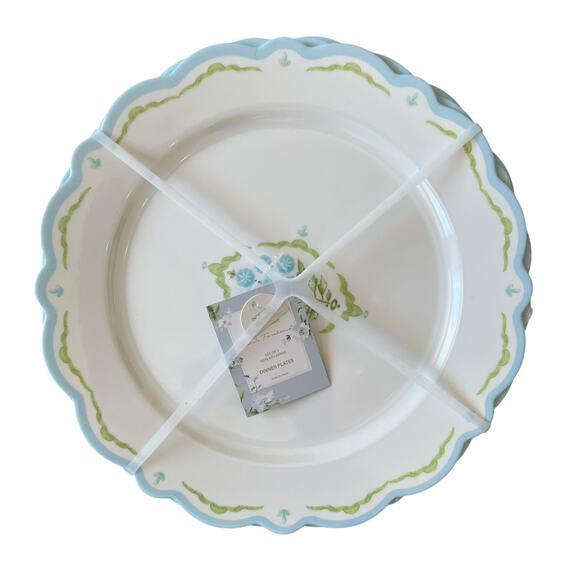 Lillian August French Farmhouse Floral Melamine Dinner Plates 11in Set of 4 New - Picture 3 of 15